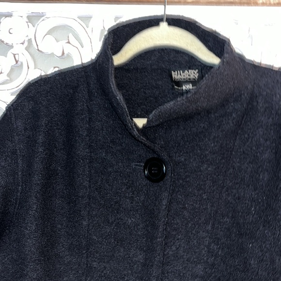 Hillary Radley Solid Black Wool Teddy Like Oversized Jacket sz XS - Picture 6 of 12